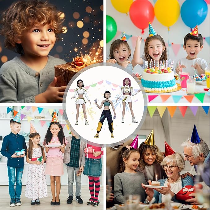 6Pcs Korean Movie Figures,Birthday Party & Office Decor,Collectors Korean Trendy Style Figurine Set Rumi Mira Cake Topper Standing with Base