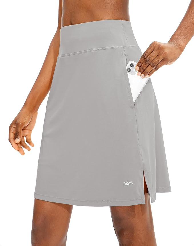Women's 20" Knee Length Skorts Skirts UPF50+ Athletic Tennis Golf Skirt for Women Casual Summer Skirts