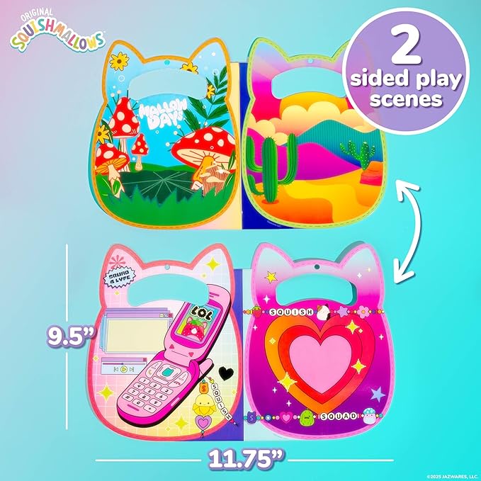 Original Squishmallows Puffy Sticker Playset, Over 30 Reusable Stickers