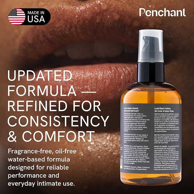 Penchant Classic Water-Based Personal Lubricant for Women and Men – Smooth Clean-Rinsing Personal Lube for Everyday Use - Unscented, Condom Compatible Lube for Sex - Made in USA (20 fl oz)