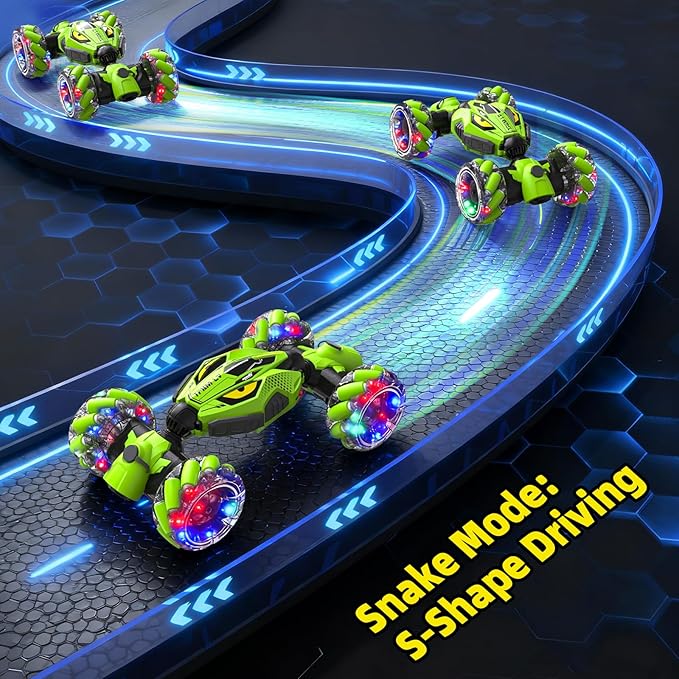 Unique 4WD High Speed RC Cars, Gesture Sensing Remote Control Cars for Boys 8-12, Double‑Sided Driving RC Drift Car, 360° Rotating Stunt Car Toys, Outdoor Toys for Kids Ages 6 7 8 9 10 11 12 Year Old
