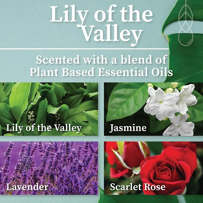 Hemlock Park Lily of the Valley Frosted Scented Candle | Crackling Wood Wick, Botanical Fragrance & Coconut Apricot Wax | Up to 50 Hour Burn Time | 7.2 oz | Made in USA