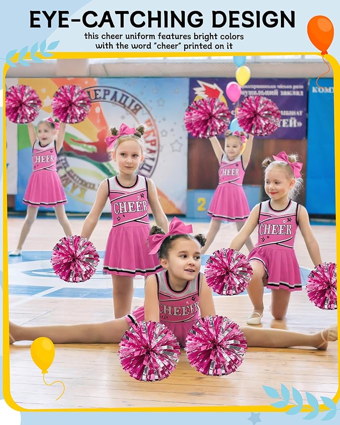 JenPen Cheerleader Costume Set Cheerleading Outfit Cheer Uniform Dress Cosplay for Halloween Party Gifts 3-9 Years