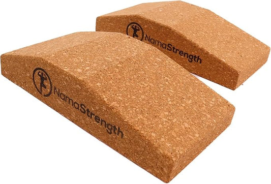 Cork Yoga Wedge Block - Non-Slip Wrist Support, Set of 2