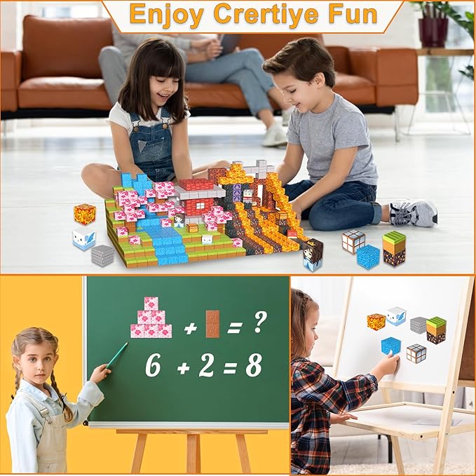 Larger Magnetic Building Blocks Building Cubes 2025 Upgared STEM Montessori Sensory Toys for Boys Girls Christmas Birthday Gifts Ages 3+