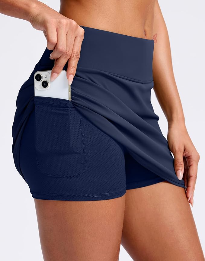 Skorts for Women with Pockets High Waisted Golf Skirts | Built-in Shorts, A Line, Athletic, Casual, Pickleball, Tennis Skirt