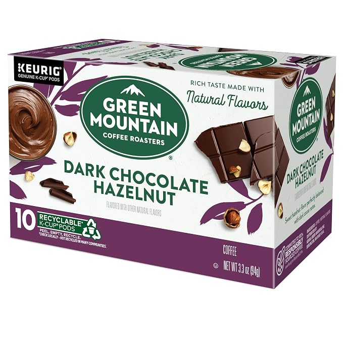 Green Mountain Coffee Roasters Dark Chocolate Hazelnut Coffee, Keurig Single Serve K-Cup Pods, 60 Count