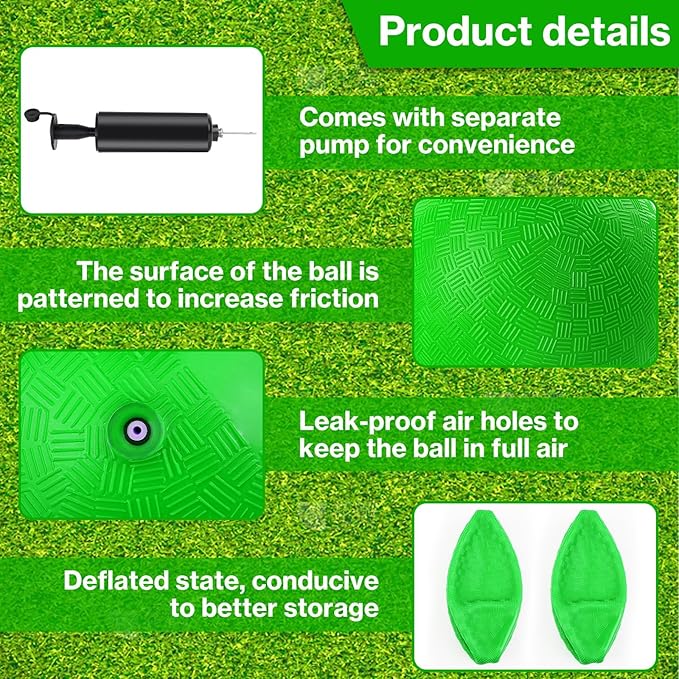 6 Pcs Dodgeballs 8.5 Inch Playground Ball Kickball Green Inflatable Rubber Handball Bouncy Dodge Ball with 1 Hand Pump for Outdoors Games Gym Camps Picnic (Needle is at The Top of The Pump)