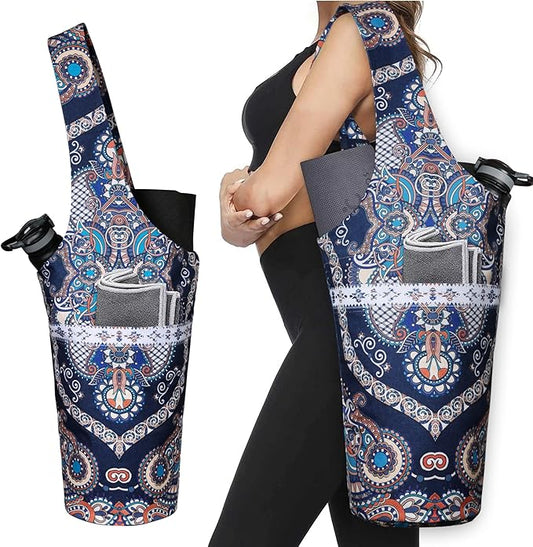 Yoga Mat Bag - Long Tote with Pockets - Holds More Yoga Accessories - Yoga Bag Fit Most Size Mats - Yoga Mat Carrier