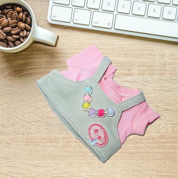 17cm Doll Clothes, 17cm Clothes Skirt Set, 2 Piece Colorful T-Shirt+ with Overalls or Skirt Outfit Premium Fashion Cute Doll Accessories(NO Doll)(Style B)