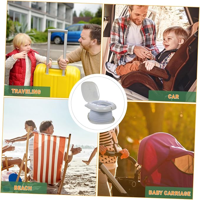 Portable Folding Travel Potty for Boys and Girls Toilet Training Seat with Storage Bag for Camping and Car Trips