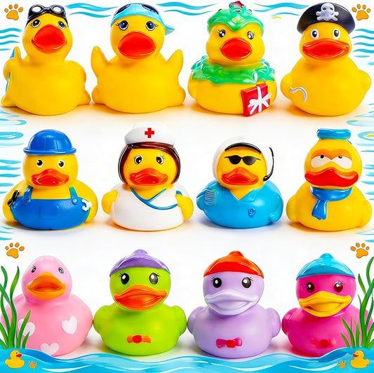 Rubber Ducks Toy Duckies for Kids,Baby Bath Toys, Toddlers Floater Duck Showers Accessories,Classroom Halloween Birthday Showers Time Party Favors Swimming Pool Toy Decoration Gift (12 Pack)