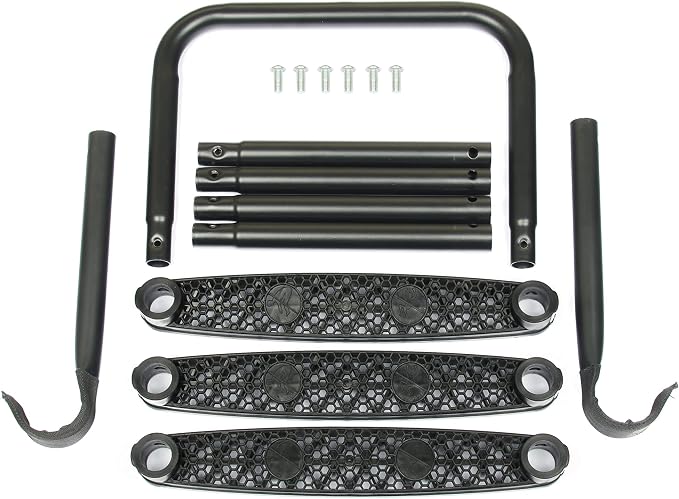 Trampoline Ladder Slide kit, Universal Trampoline Weather Resistant Galvanized Ladder with Slide for Children Kids, Steel Shoe Storage Bag
