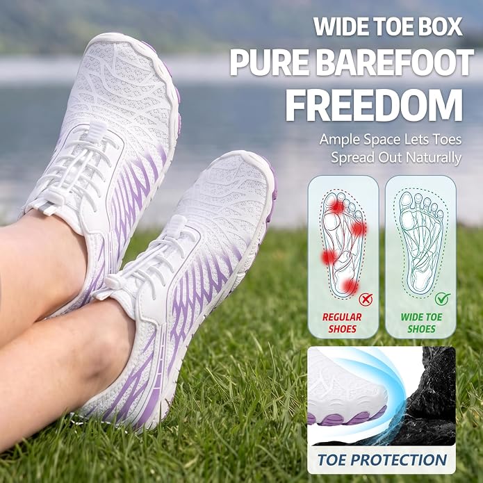 ELETON Barefoot Shoes Women Men Footwear, Wide Toe Box Hiking Zero Drop Non-Slip Quick-Dry River Boat Pool Beach Water Shoes, Lightweight Swimming Running Walking Sneakers Unisex