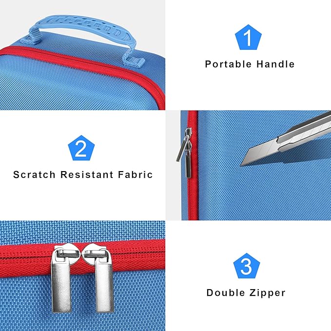 Canboc Carrying Case for Little Tikes Story Dream Machine Books Starter Set, Kids Toys Storage Box for Little Tikes for Storybook, Audio Play, Character, Blue (Case Only)
