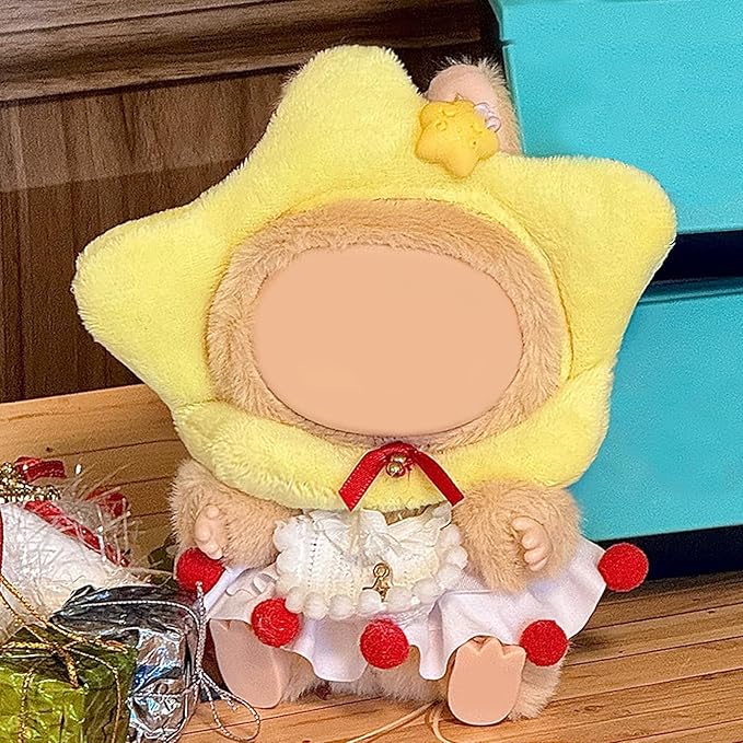 Clothes for Doll, 17cm Doll Clothes Set Suitable for Dolls Accessories - Headband + Scarf + Skirt (NO Doll),Yellow Star