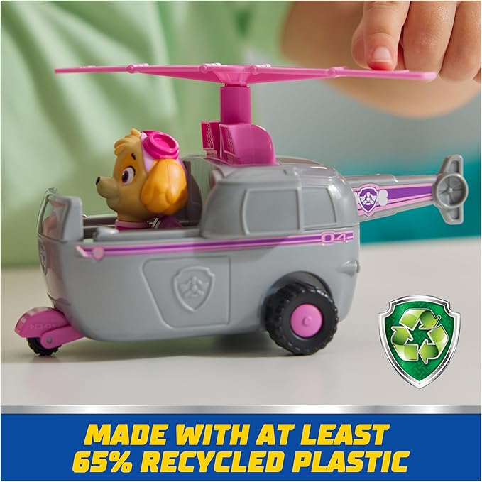 Paw Patrol, Skye’s Helicopter, Toy Vehicle with Collectible Action Figure, Sustainably Minded Kids Toys for Boys & Girls Ages 3 and Up
