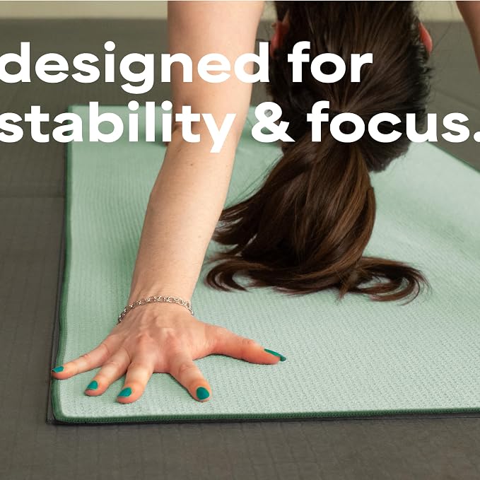 S&T INC. Aura Yoga Mat Towel with Non-Slip Grip, Enhanced Silicone Grip, Soft and Absorbent for Gym, Pilates, and Hot Yoga Mat, 1 Pack, 24 inches x 72 inches, 340GSM, Sage Green