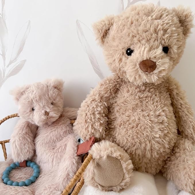 MON AMI Marshmallow The Bear Stuffed Animal – 12”, Teddy Bear Plush for Baby Shower, Cute Plushies for Kids of All Ages