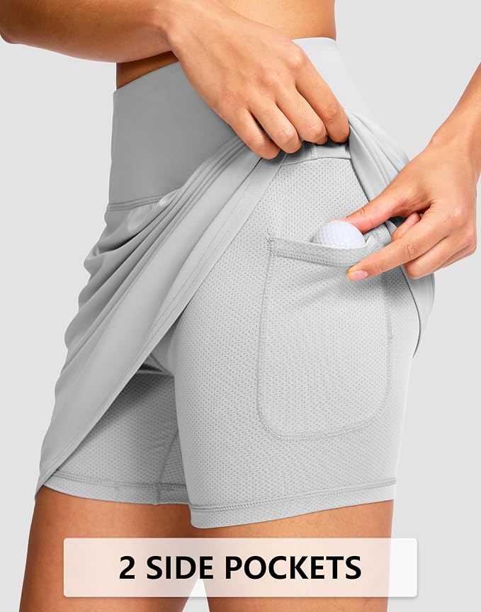 G Gradual 16"/18" Skorts for Women Golf Skirt with 2 Pockets Summer Casual | Built-In Shorts, High Waist, Soft 4-Way Stretch, Breathable Mesh Liner, Tennis Pickleball Athletic Wear, Easy To Match