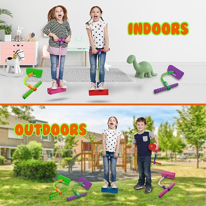 New Bounce Pogo Stick for Toddlers - Foam Jumper for Age 3,4,5,6,7,8 - Outdoor Jumping Toys - Birthday Gift for Toddler Girls and Boys