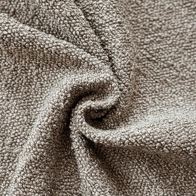 Foindtower Pack of 2 Textured Boucle Throw Pillow Covers Accent Solid Pillow Cases Cozy Soft Decorative Couch Cushion Case for Chair Sofa Bedroom Living Room Home Decor 18x18 Inch Light Taupe