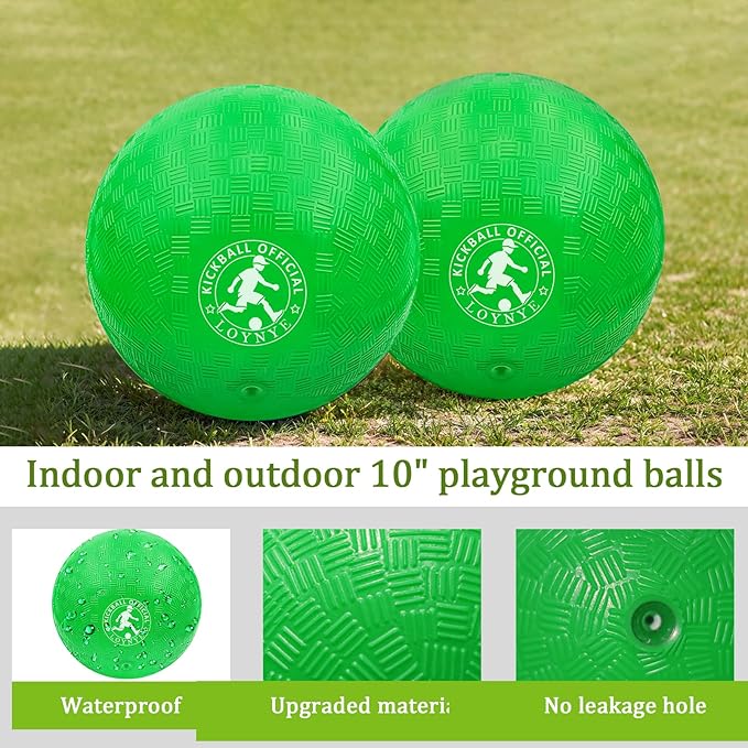 10 Inch Dodgeball Balls Playground Ball Kickball, Dodge Balls for Kids, Kickballs Handball for Indoor Outdoor Games Four Square Balls, Includes Pump