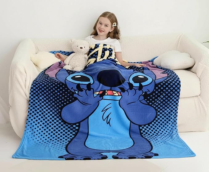 Official License Character Girls Pink Fleece Soft and Cozy Throw Blanket (40" x 60) (Sttch)