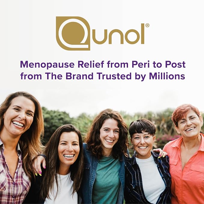 Qunol Menopause Relief Capsules, Peri to Post, Results in 4 Weeks, Hormone Free Support for Fatigue, Brain Fog, Hot Flashes, Night Sweats, Mood Swings & Sleep Disturbances, Plus Vitamin B6, 60 Count