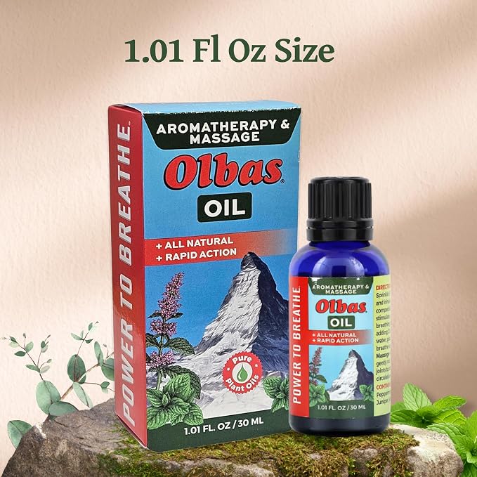 Olbas Massage and Aromatherapy Oil, 1.01 Fl Oz,Body Massage Oil, Swiss Herbal Remedies with Pure Essential Massage Oils for Muscle Relaxing and Soothing Comfort for Pain Relief.
