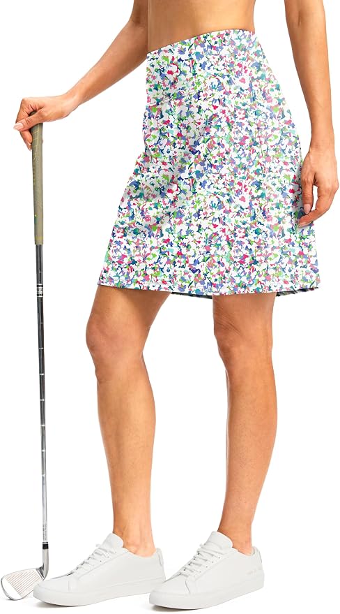 G Gradual 19" Skorts for Woman with Pockets High Waist Golf Skirt | Lightweight, Stretchy, Breathable, Tummy Control, Built-in Shorts, Athletic, Tennis, Pickleball, Casual Summer