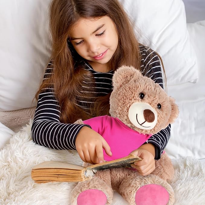 Bear Tee Shirt Fit 14-18inch Bear Clothes Stuffed Animal Clothes Shirt Basic Stuffed Dolls Shirt, Pink