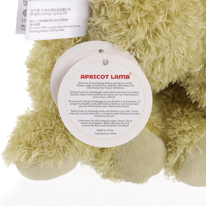 Apricot Lamb Toys Plush Green Dinosaur Triceratops Stuffed Animal Soft Cuddly Perfect for Child (Green Dino,9 Inches)