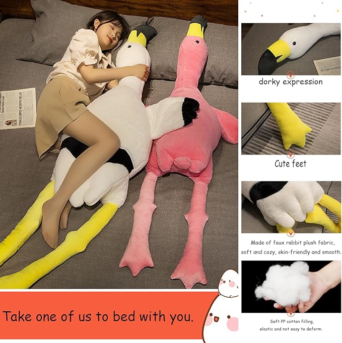 Giant Flamingo Plush Toy 71” Pink Flamingos Plush Pillow Plush Doll Toy Gift for Kids and Adults（Pink 71inch）