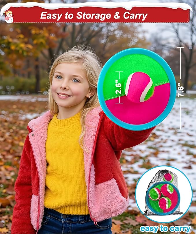 Qrooper Kids Toys Toss and Catch Game Set Valentines Day Gifts for Kids Toddler, Toys for 3 4 5 6 7 8 Year Old Boys Girls Birthday Gift, Yard Outdoor Games for Kid Ages 4-8 8-12 Beach Pool