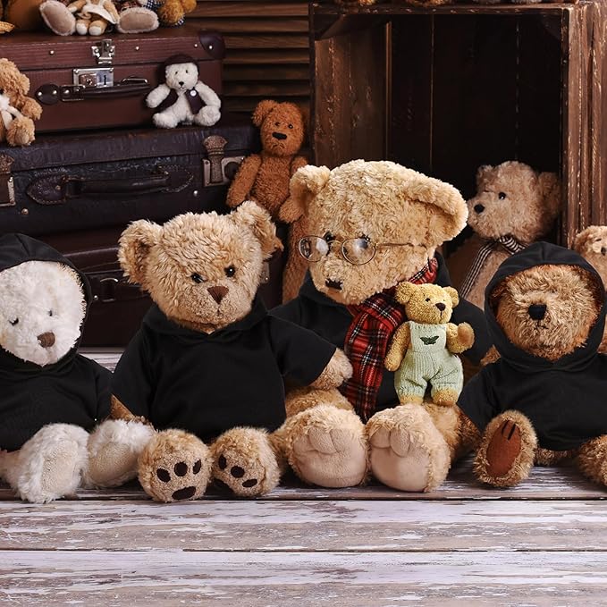 12 PCS Stuffed Animal Clothes Sublimation Stuffed Animal T-Shirt Doll Tshirts Blank Plush Bear Hoodie Fit 14-18 Inches Stuffed Bear Doll
