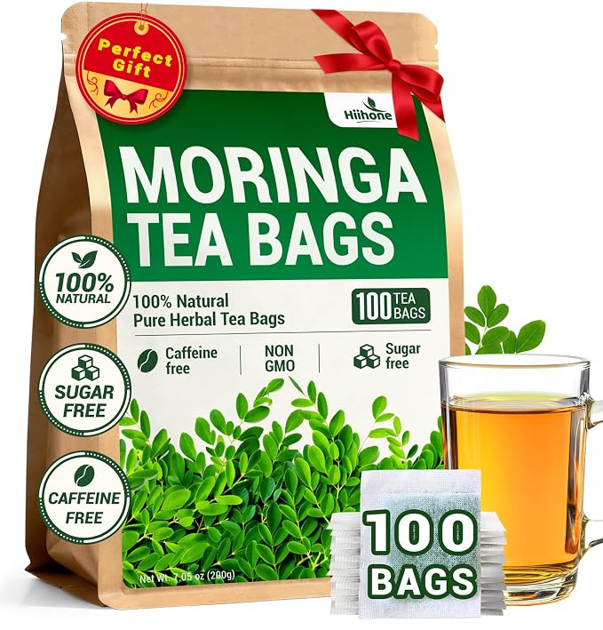 Moringa Leaf Tea - Caffeine Free, 100 Teabags