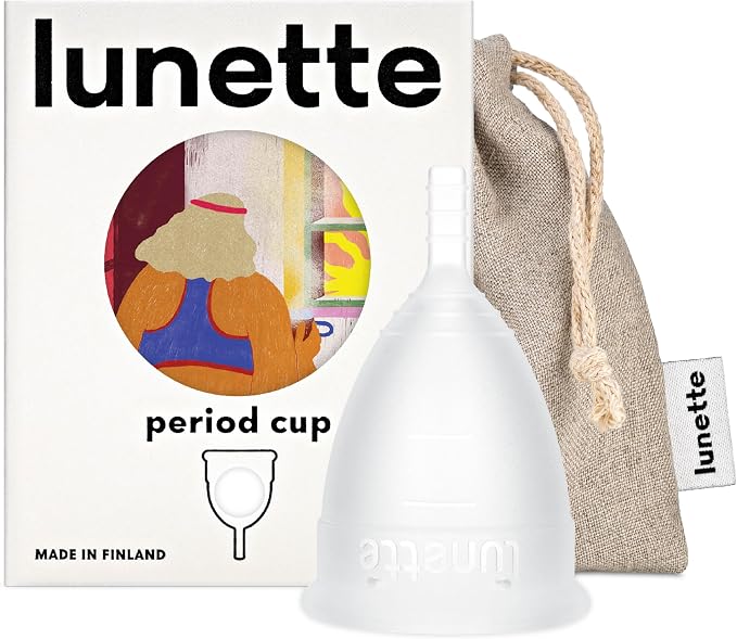 Lunette Menstrual Cup - Reusable Period Cup – Medical-Grade Silicone | 12‑hour Comfort, Reusable up to 10 years, BPA‑free, Tampon alternative, Made in Finland, Size 2 Clear