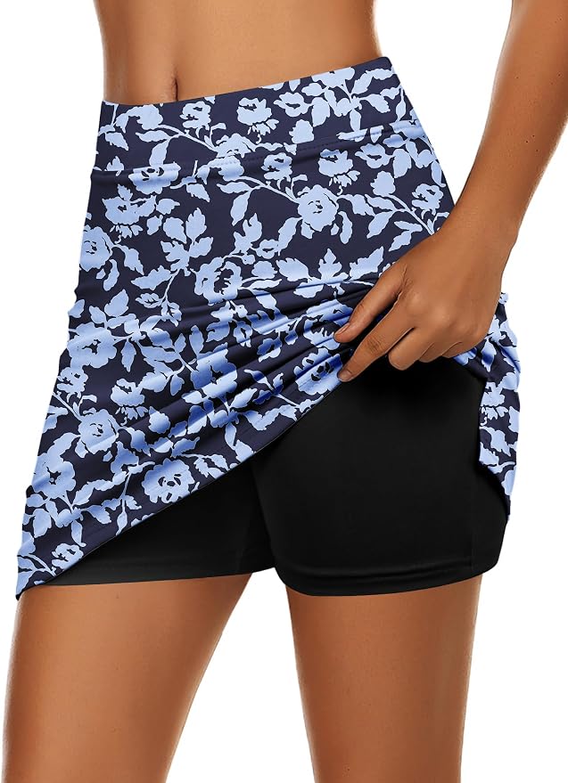 Ekouaer Women's Active Performance Skort Lightweight Skirt for Golf Tennis | Built-in Shorts, A Line, High Waisted, Tummy Control, Pickleball, Running, Workout, Sports, Skorts for Woman