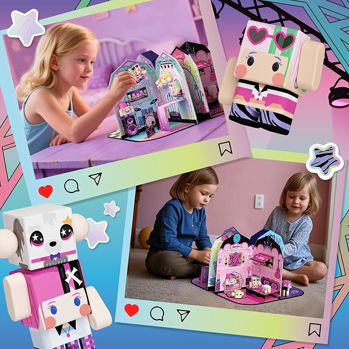 GobiDex Magnetic Doll House Playset for Girls, STEM Toddler Toys with 4 Scenes, Figures, Pets & Stickers – Great Birthday Gift for Kids Pretend Play