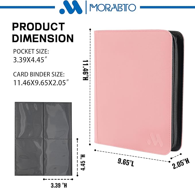 Top Loader Binder, Holds 128 Top Loaders,4 Pocket Top Loader Binders for 3" x 4" Rigid Cards,Card Album Folder for Hard Plastic Top Loaders