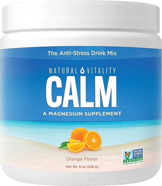 Natural Vitality Orange Flavor Magnesium Anti-Stress Drink Mix, 8 OZ