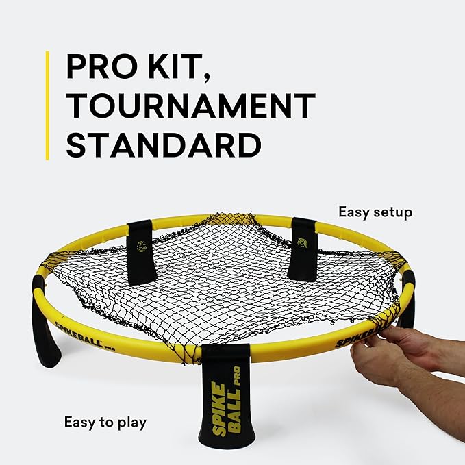 Spikeball Pro Kit (Tournament Edition) - Includes Upgraded Stronger Playing Net, New Balls Designed to Add Spin, Portable Ball Pump Gauge, Backpack - As Seen on Shark Tank TV