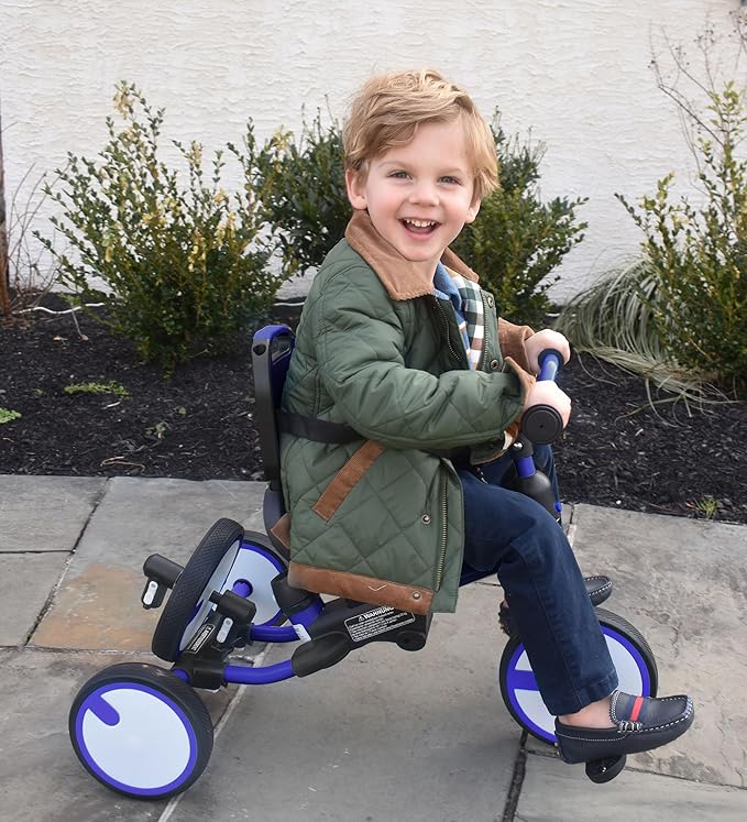 besrey Toddler Tricycle with Spare Wheel,Toddler Bike 1-3 Years Old,5 in 1 Kids Trike with Push Handle,Backrest and Safety Belt,Balance Bike 1+ Year Old,Birthday Gift and Toy for Boys and Girls