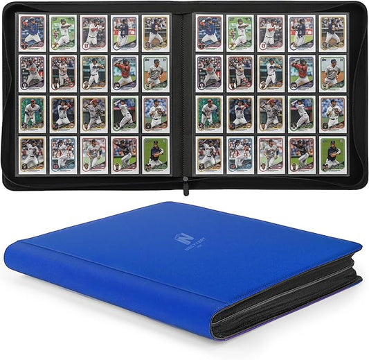 1280+ Cards 20 Pocket Card Binder Collector Card Album Trading Card Binder Ringless Trading Card Album Side Loading Compatible with TCG, Game & Sports Cards (Blue)
