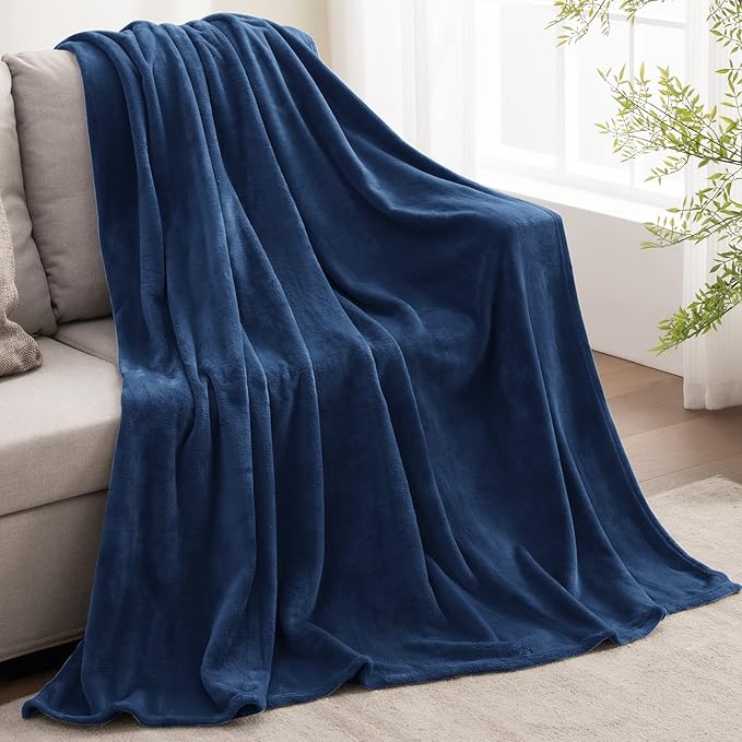 BEDELITE Fleece Blanket Soft Plush Throw for Couch Navy 50"x60" | Ultra Soft Fleece, Plush Microfiber, Lightweight Warmth, All Season Comfort, Fade Resistant, Machine Washable, Couch Sofa Bed
