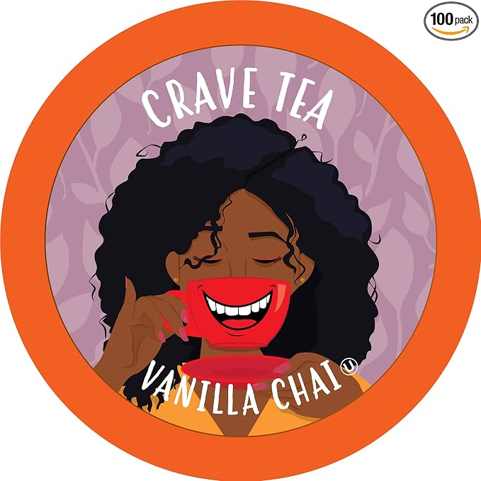 Crave Beverages Tea Pods, Vanilla Chai for Keurig K Cup Brewers, 100 Count