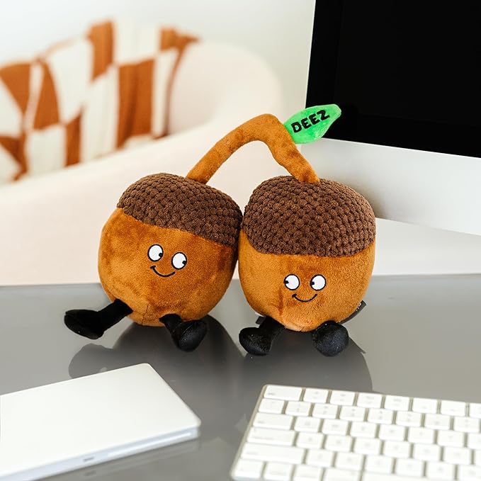 Nut Plushie - Deez Nuts Cute Acron Plush, Funny & Sassy Food Plush Toy for Gifting