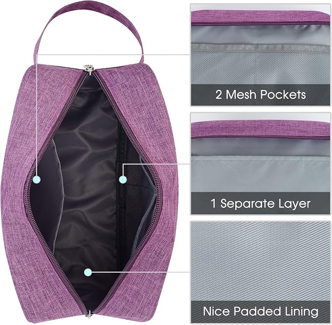 Narwey Travel Toiletry Bag for Women Traveling Dopp Kit Travel Bag for Toiletries Cosmetic Bag Makeup Bag Medicine Bag for Traveling (Dark Purple)