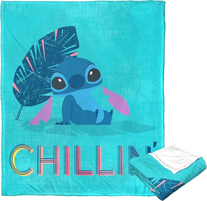 Northwest Lilo and Stitch Silk Touch Throw Blanket, 50" x 60", Chillin & Thrillin